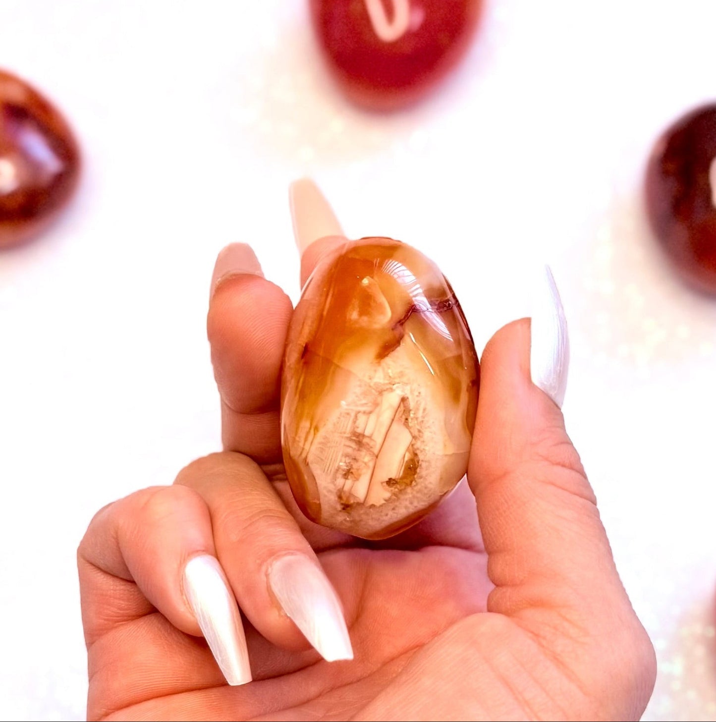 Carnelian Palm Stone #10 61g