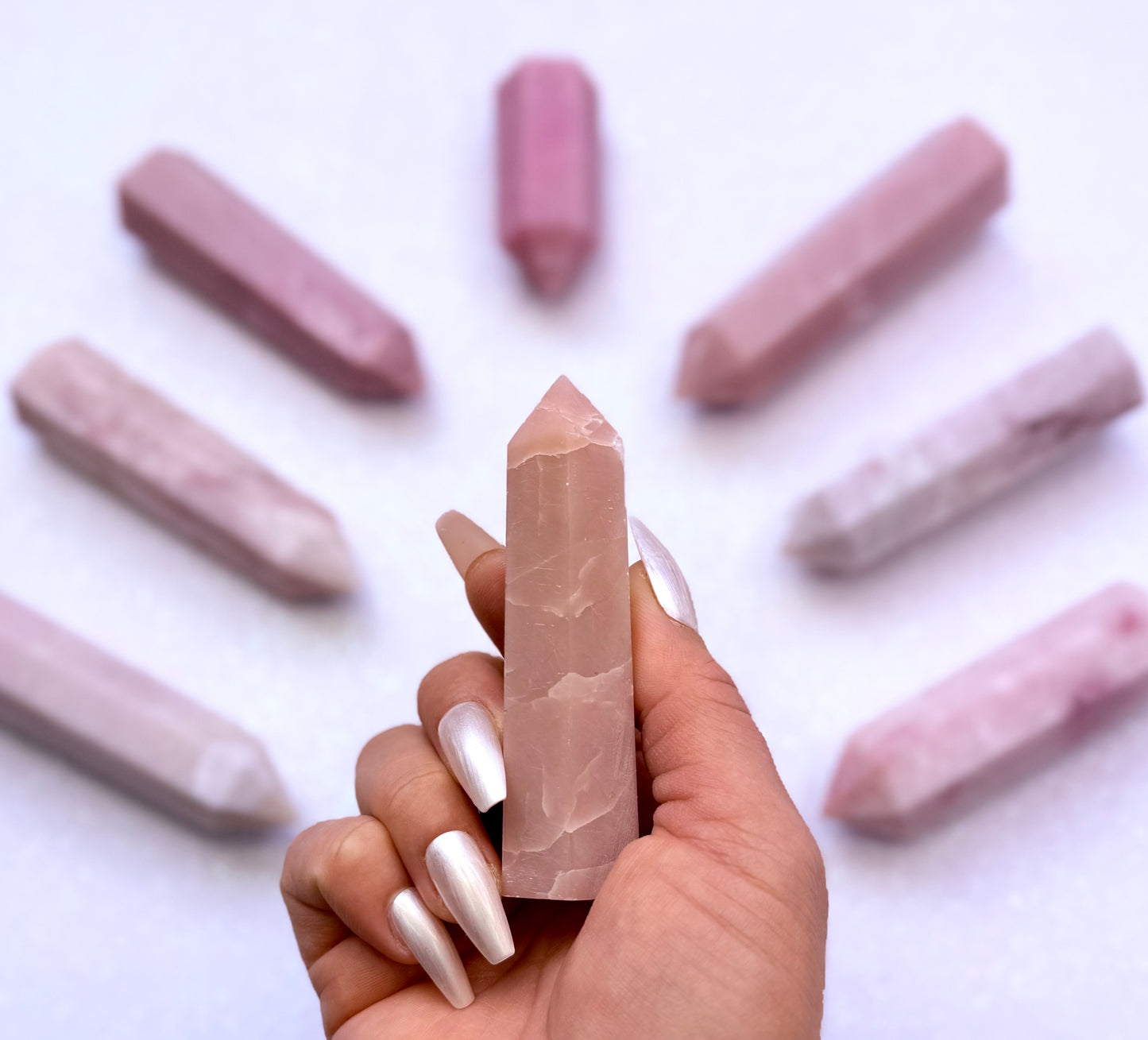 Pink Peruvian Opal Point Generator Tower 77g #7