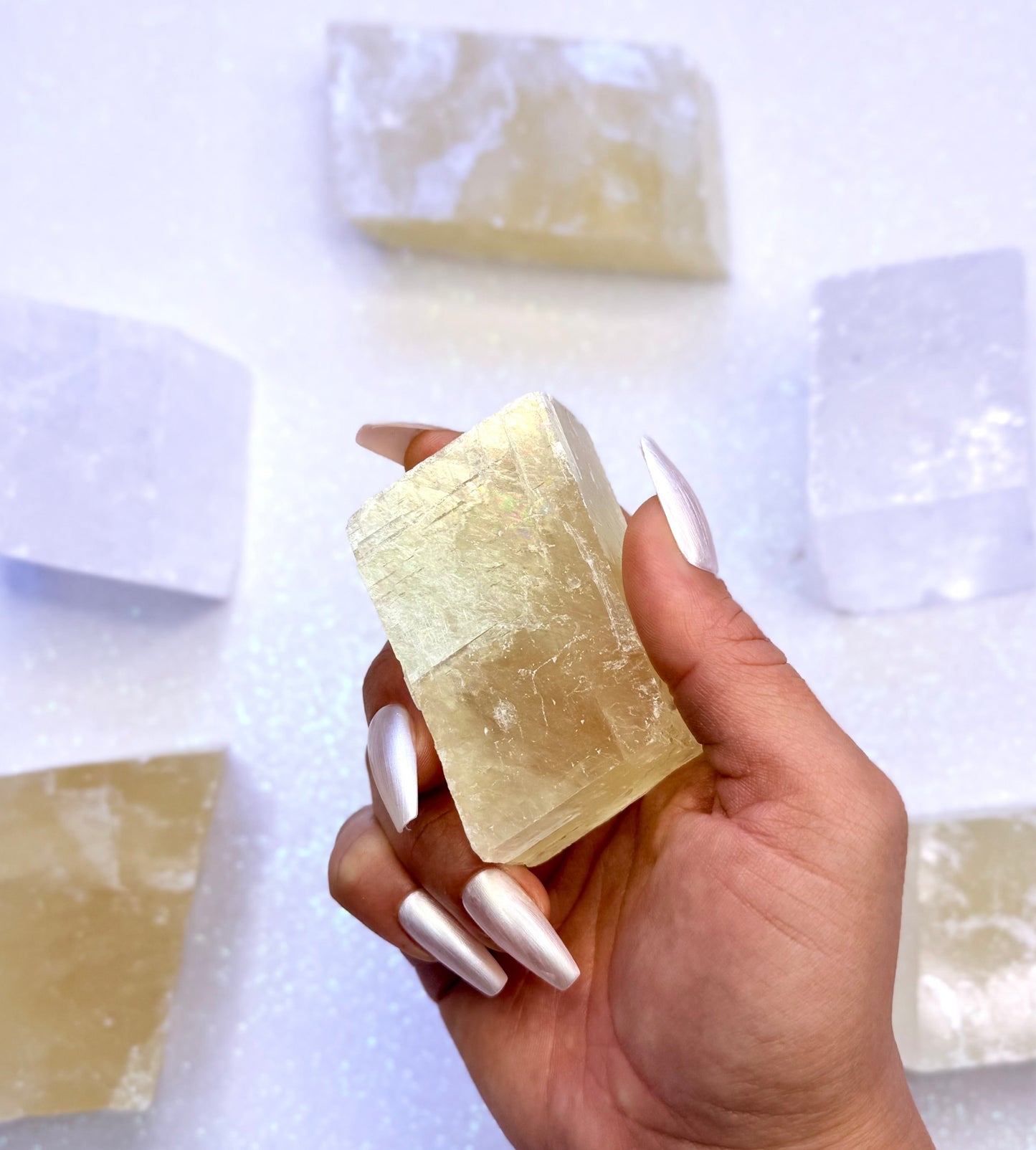 Orange Iceland Spar Honey Optical Calcite 129g #1