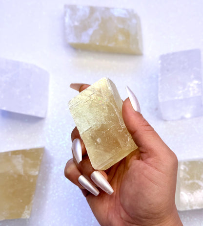 Orange Iceland Spar Honey Optical Calcite 129g #1