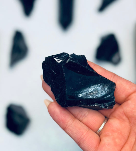Black Obsidian Natural Raw Chunk #4