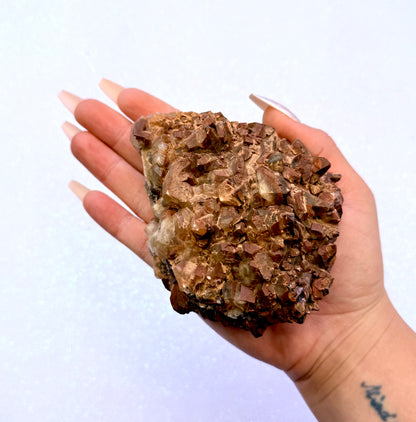 Rare Red, White, Brown and Lemon Calcite Dogtooth Cluster From Mexico 467g #2