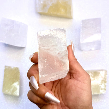 Clear Iceland Spar Optical Calcite Raw Crystal Slab #2 291g