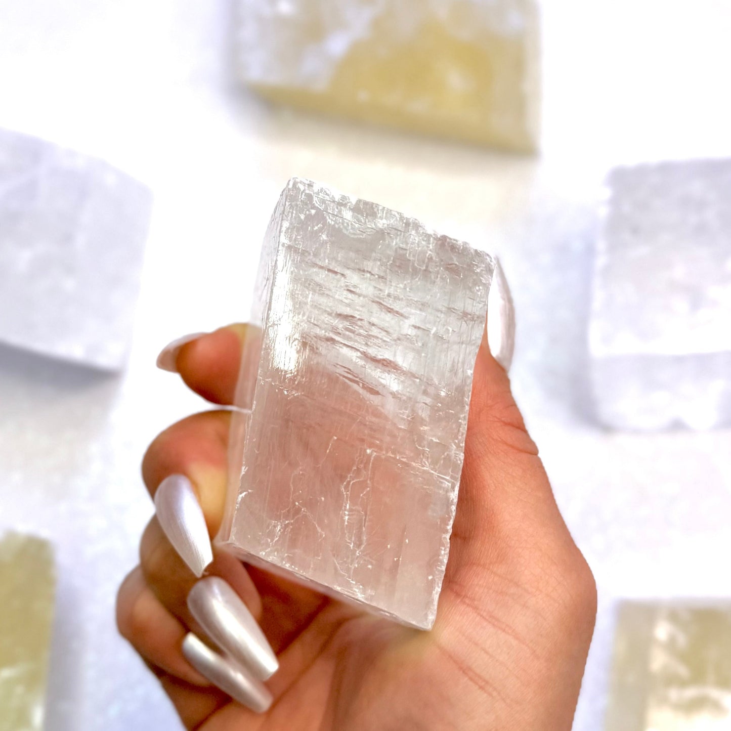 Clear Iceland Spar Optical Calcite Raw Crystal Slab #2 291g