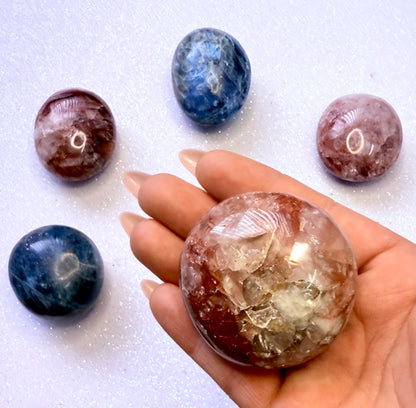 Fire Hematoid Quartz Palm Stone 109g #3