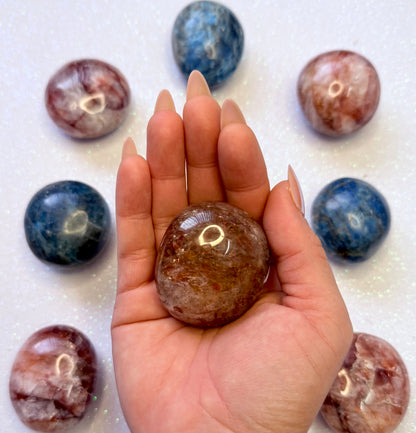 Fire Hematoid Quartz Palm Stone 95g #2