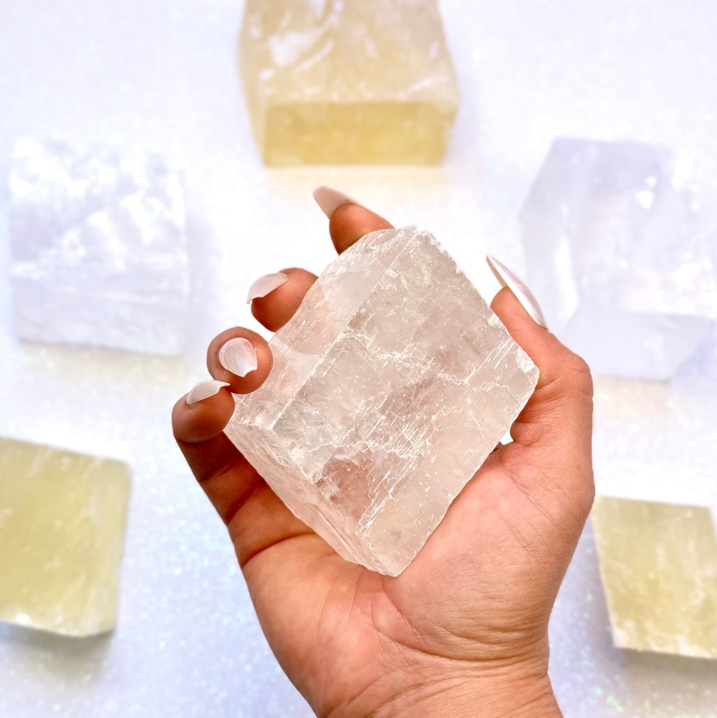 Clear Iceland Spar Optical Calcite Raw Crystal Slab #3 295g