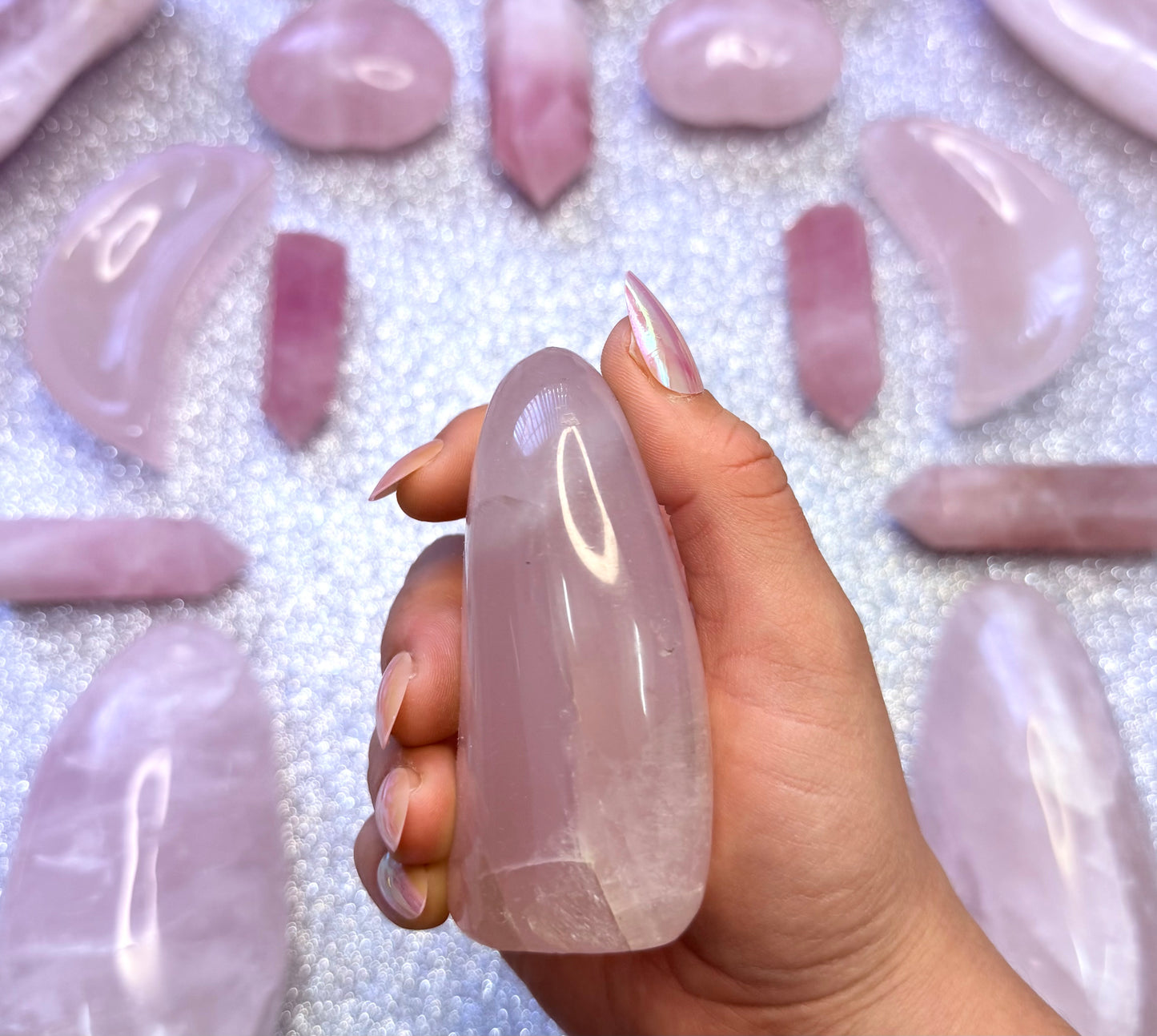 Rose Quartz Large Freeform Crystal Tower - 337g