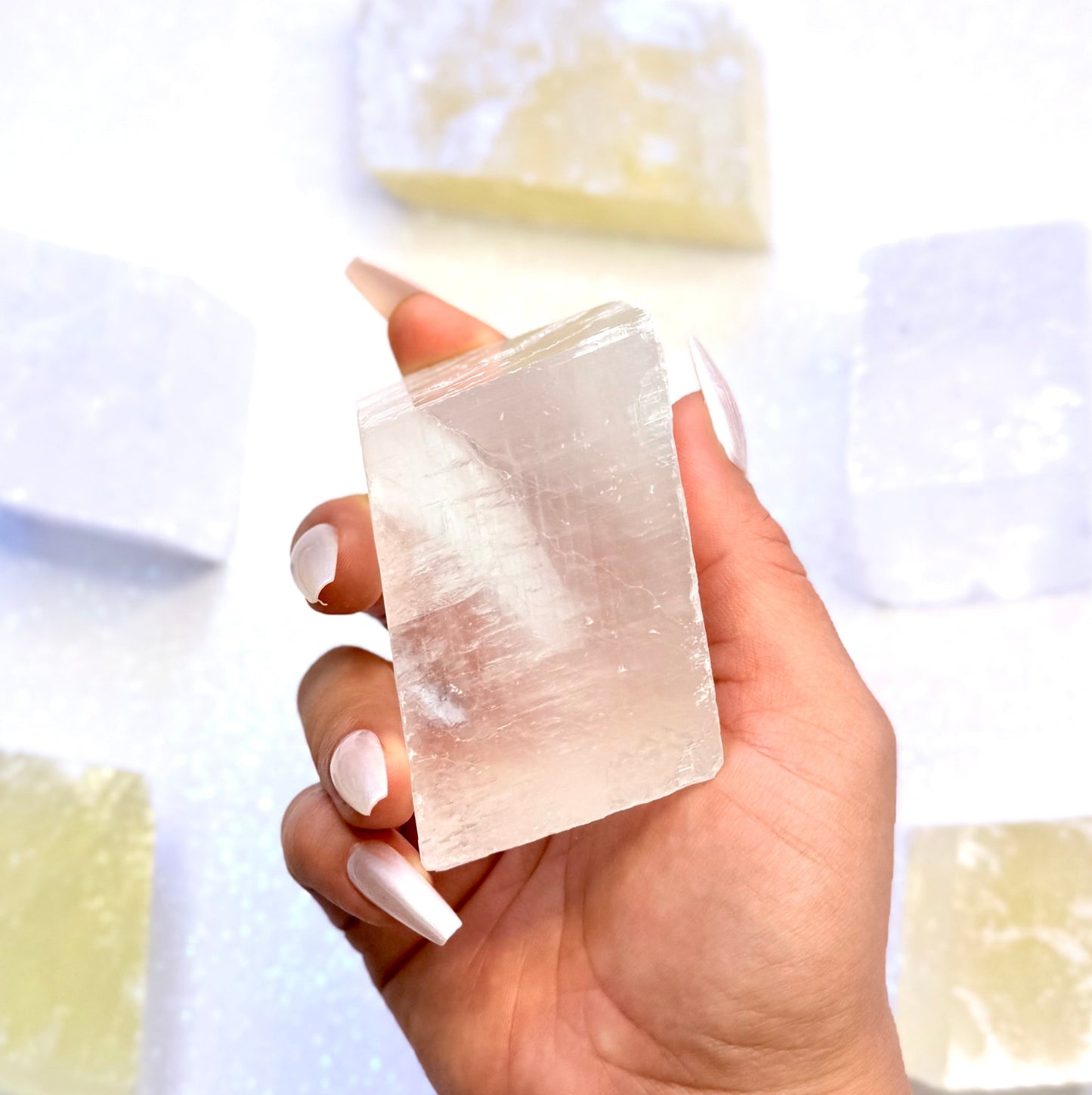 Clear Iceland Spar Optical Calcite Raw Crystal Slab #2 291g