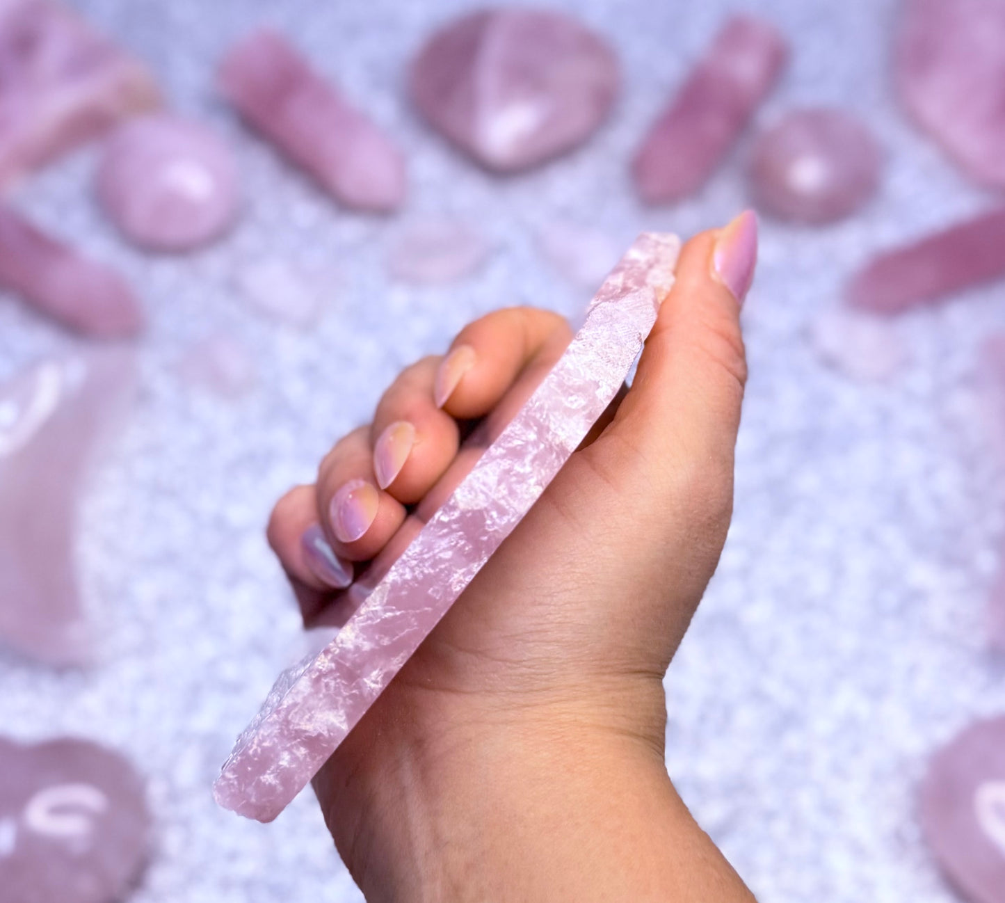 Rose Quartz Polished Slab Slice Crystal - 216g