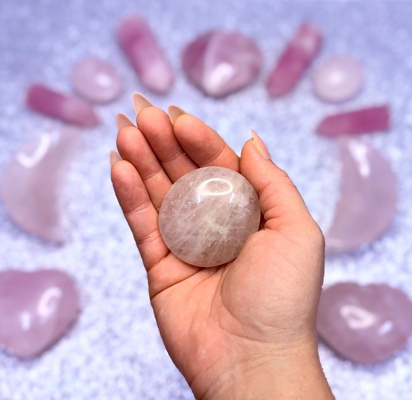 Rose Quartz Palm Stone #3