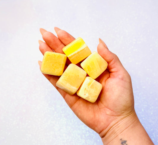 Yellow Jade Square Tumble Stone - Extra Large