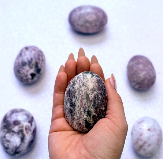Pink Tourmaline Rubelite Palm Stone 126g #7