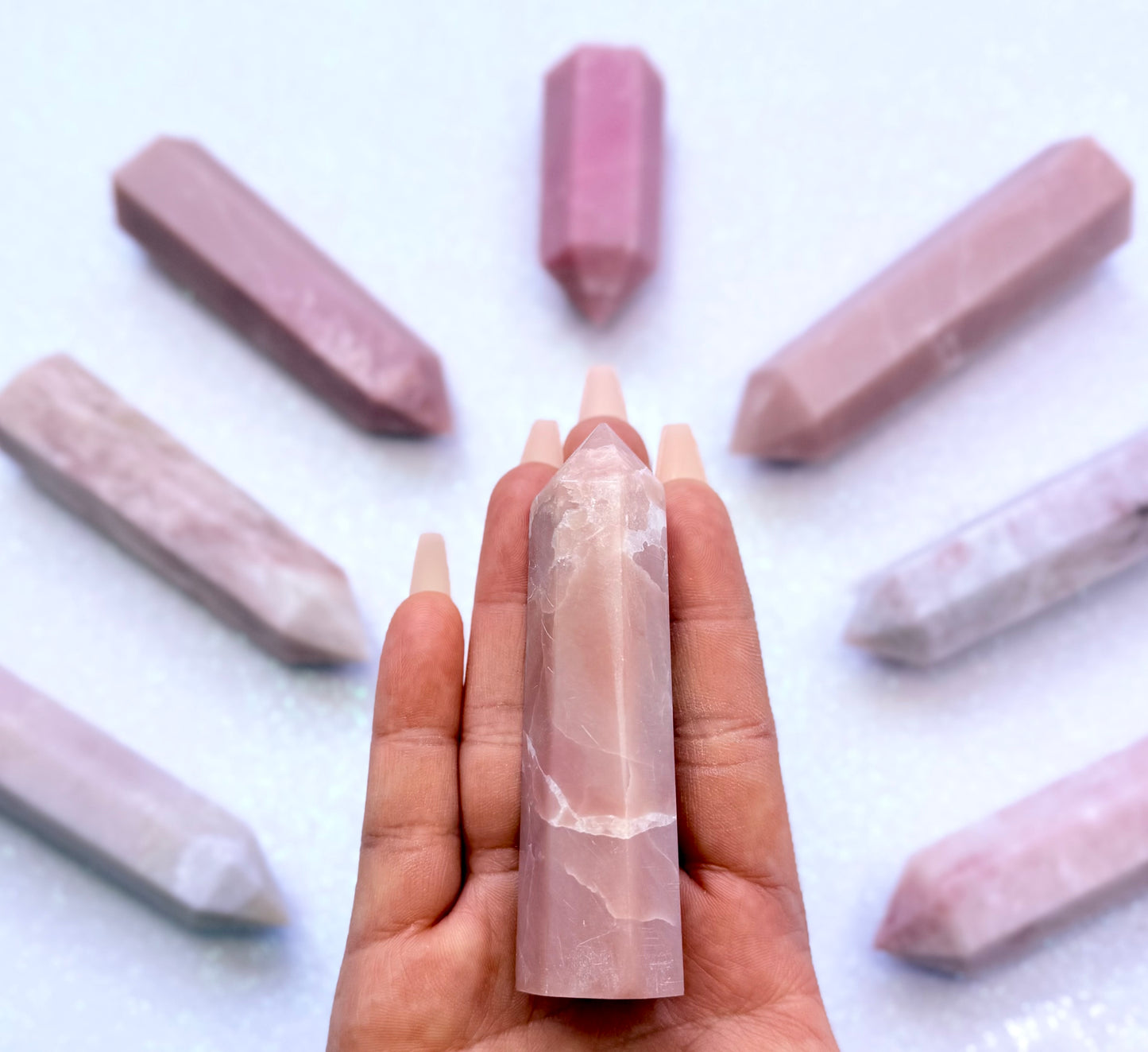 Pink Peruvian Opal Point Generator Tower 77g #7
