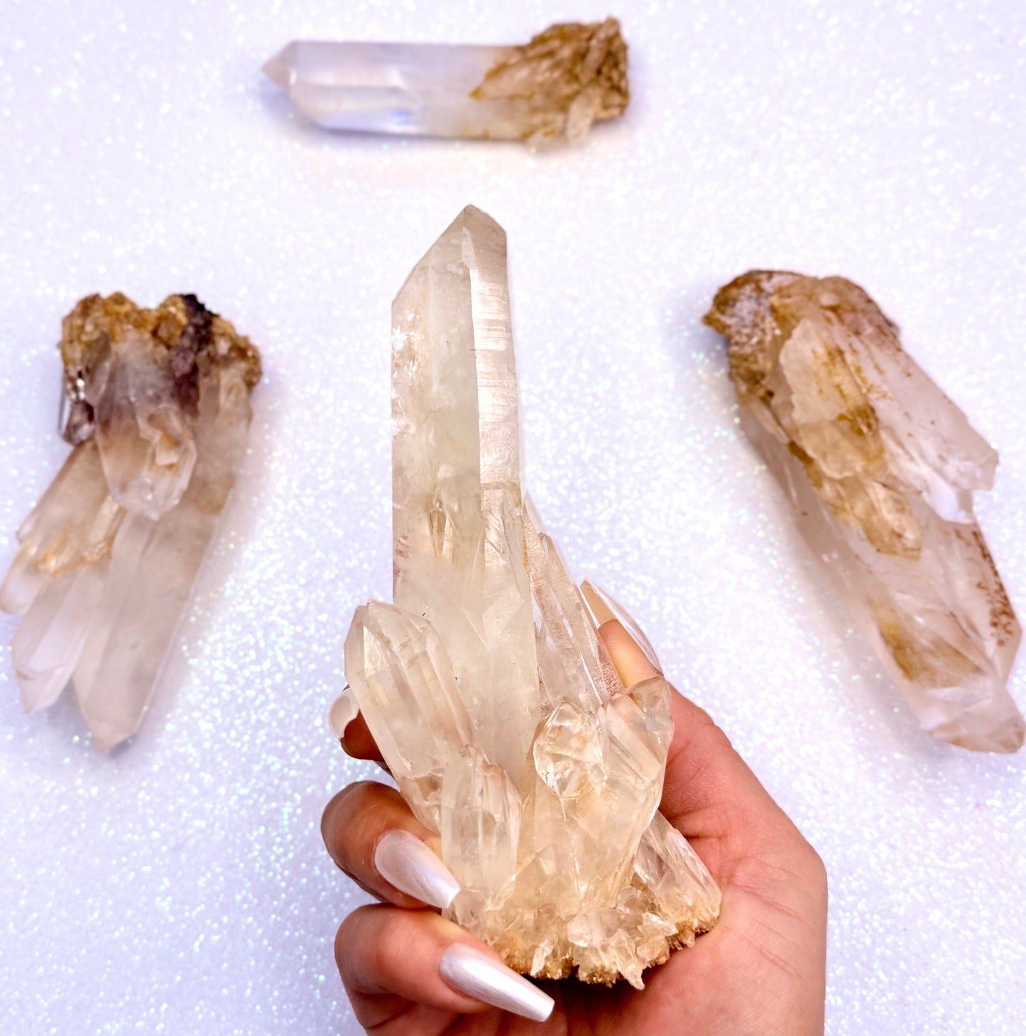 Himalayan Cathedral Clear Golden Quartz Cluster “Houston” 352g