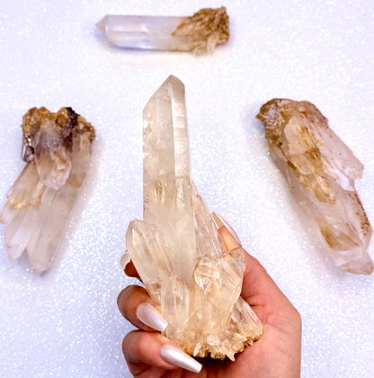 Himalayan Cathedral Clear Golden Quartz Cluster “Houston” 352g