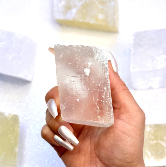 Clear Iceland Spar Optical Calcite Raw Crystal Slab #2 291g