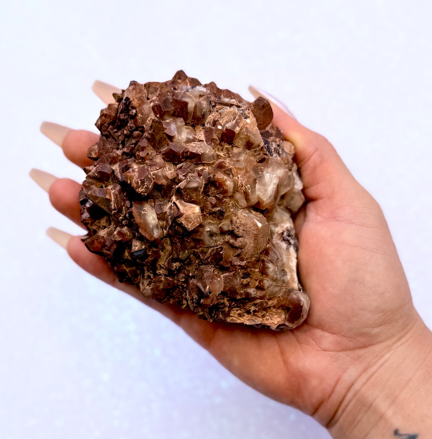 Rare Red, White, Brown and Lemon Calcite Dogtooth Cluster From Mexico 467g #2