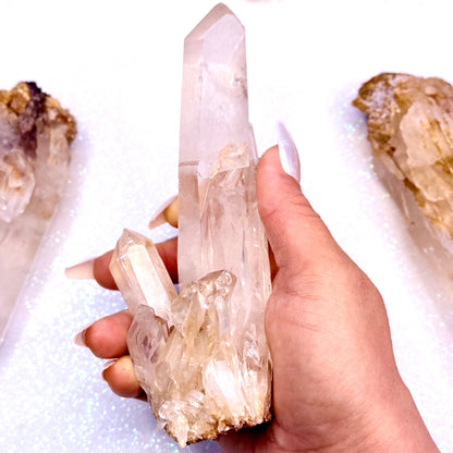 Himalayan Cathedral Clear Golden Quartz Cluster “Houston” 352g