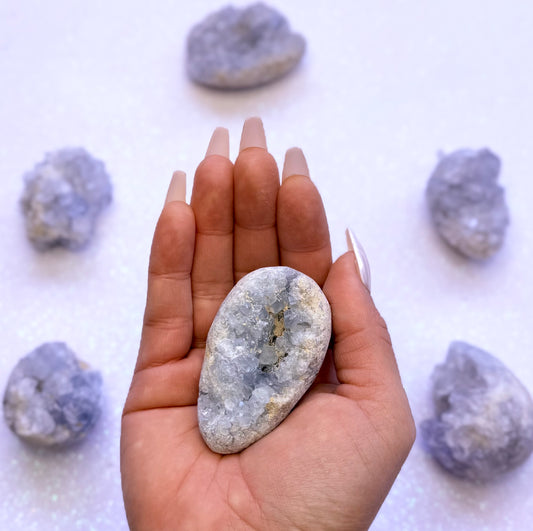 Celestite Cluster Egg 127g #3