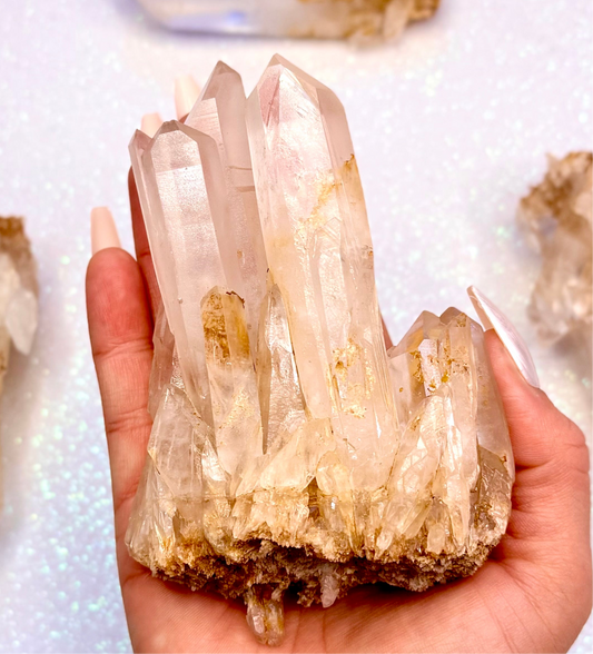 Himalayan Cathedral Clear Golden Quartz Cluster “Hunter” 330g