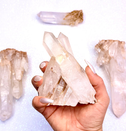 Himalayan Cathedral Clear Golden Quartz Standing Cluster "Hendrix" 400g