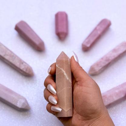 Pink Peruvian Opal Point Generator Tower 142g #1