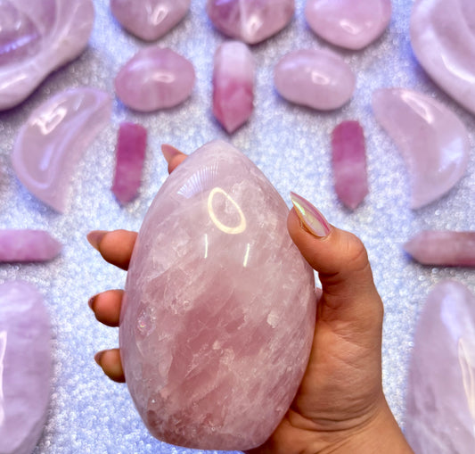 Rose Quartz Extra Large Freeform Crystal Tower - 0.921kg
