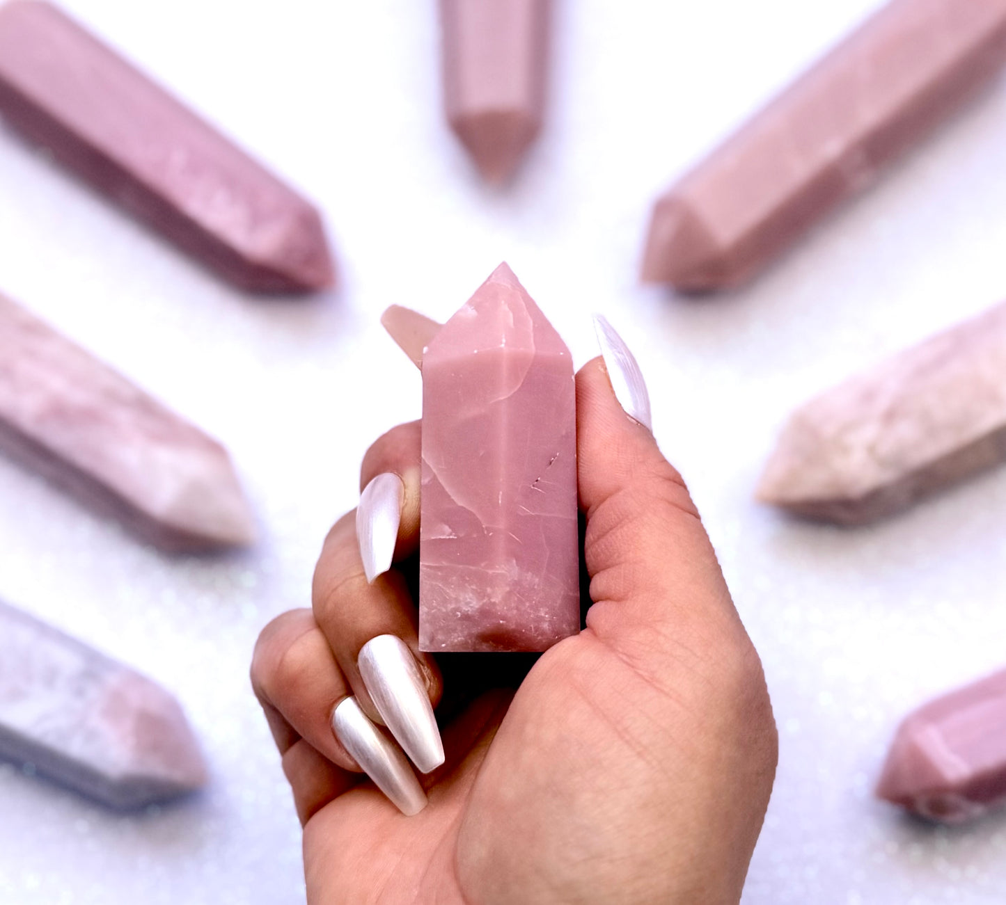 Pink Peruvian Opal Point Generator Tower 72g #9