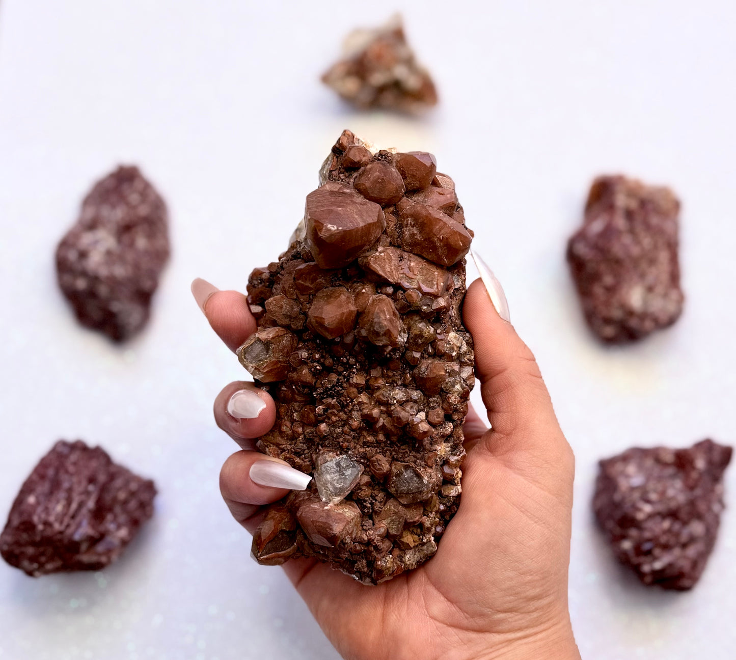 Rare Red, White, Brown and Lemon Calcite Dogtooth Cluster From Mexico 0.517kg #3