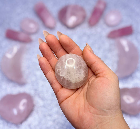 Rose Quartz Palm Stone #3
