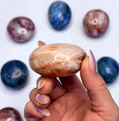 Fire Hematoid Quartz Palm Stone 121g #11