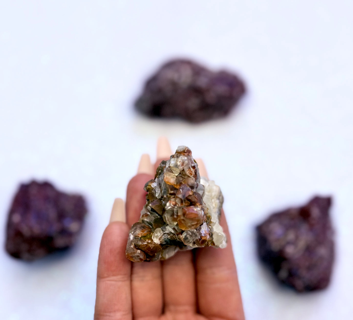 Rare Red, White and Brown Calcite Cluster From Mexico 57g #4