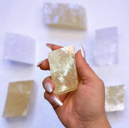 Orange Iceland Spar Honey Optical Calcite 129g #1